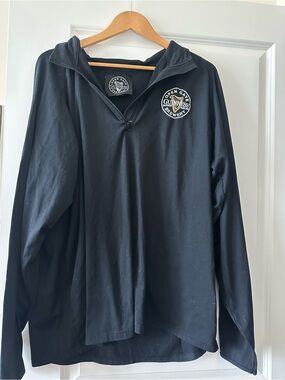 Men’s Guinness Black Pullover Quarter-Zip Hoodie with Brewery Patch